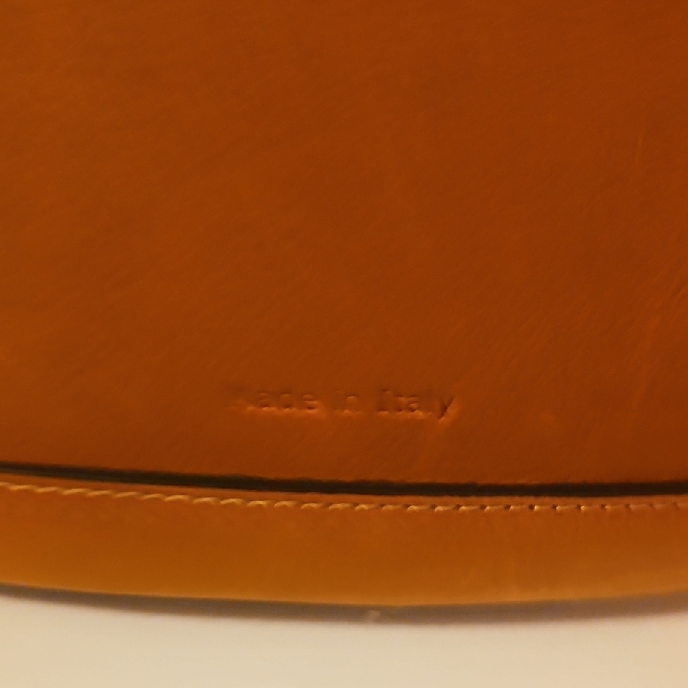 Pratesi Cognac Leather Tote with Genuine Bamboo Handles - Picture 6 of 10